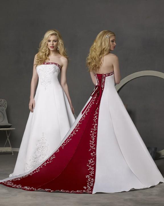 Referéndum Gracias por tu ayuda Interprete Vestidos de novia en blanco y rojo | Bodas