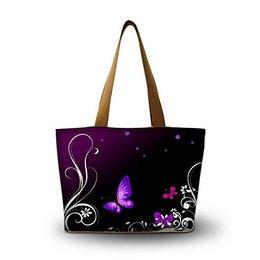 SpecialBag - Colorful Stylish Styles 100% Cotton Soft Canvas Reusable Washable HandBags Handle Bags Grocery Shopping Holiday Wedding Beach / Tote Bag Eco-Friendly Gift Bags Shoulder Bags (Butterfly)