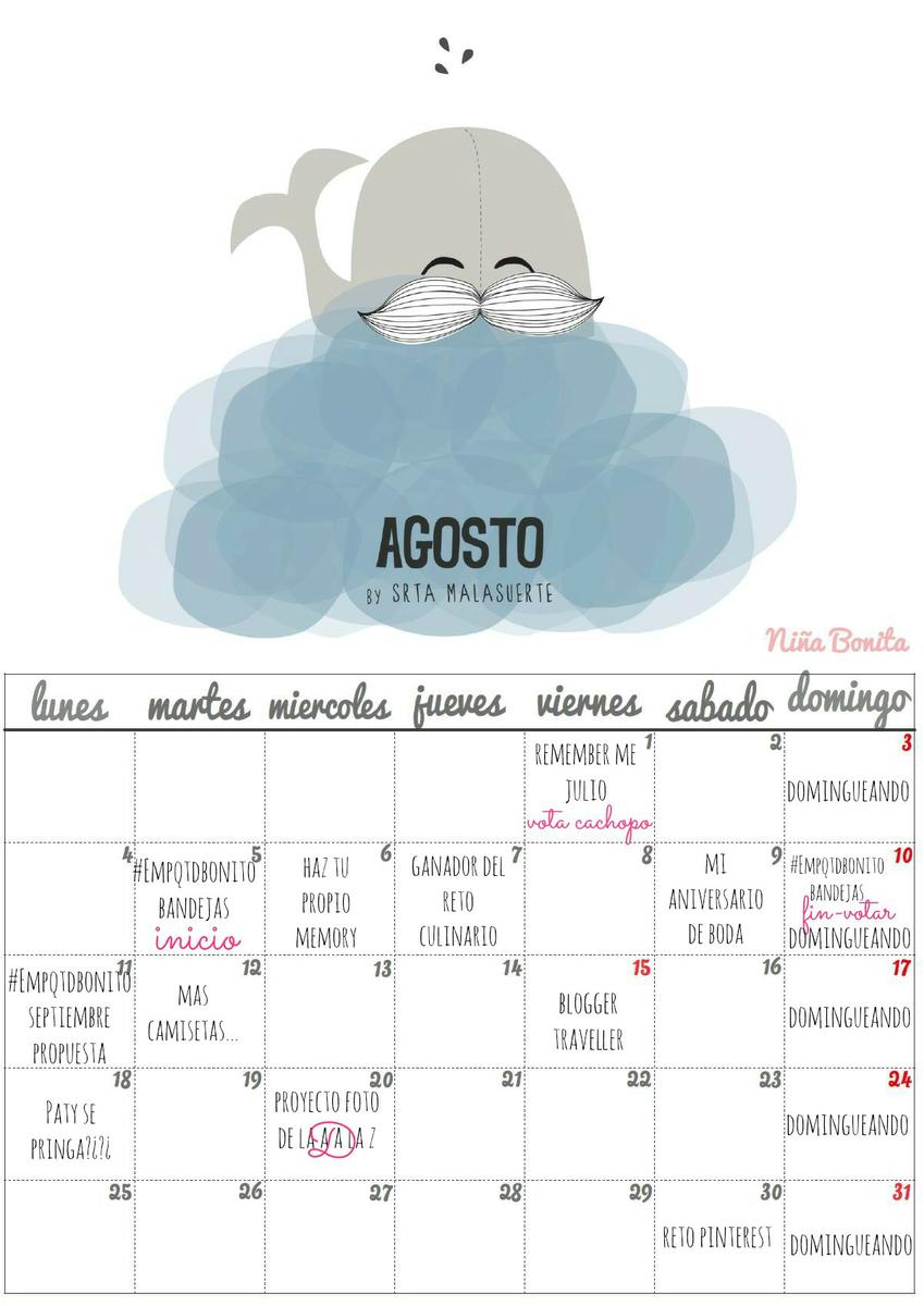 calendario agosto planning