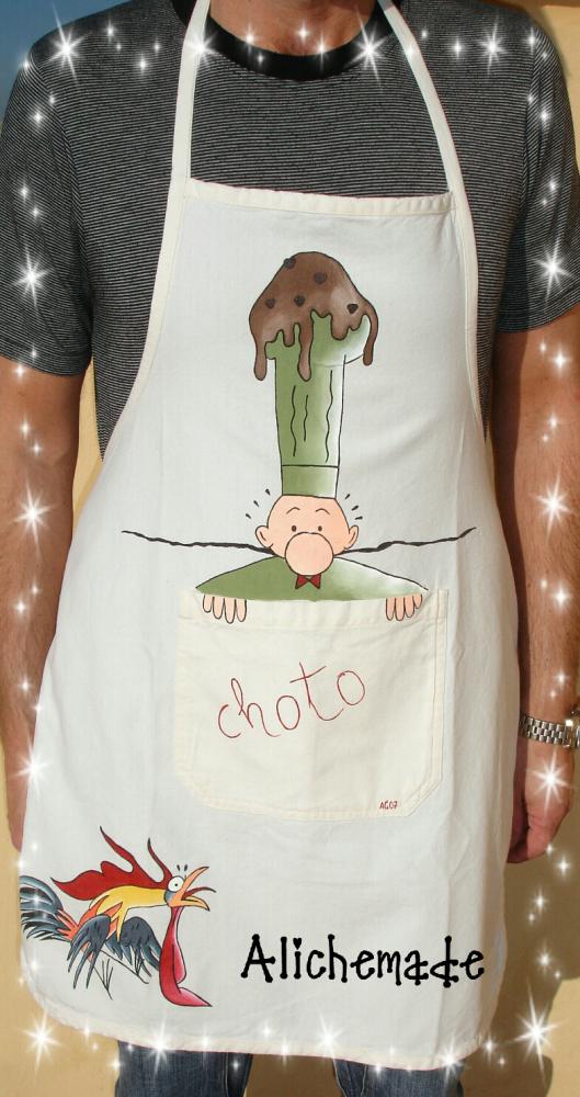 Vista del delantal puesto.