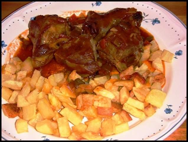 Cordero al chilindron 0091 Costilla adobada al horno