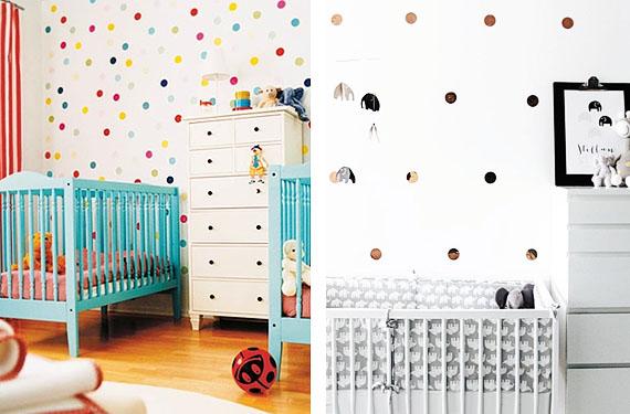 dormitorio decorado en lunares