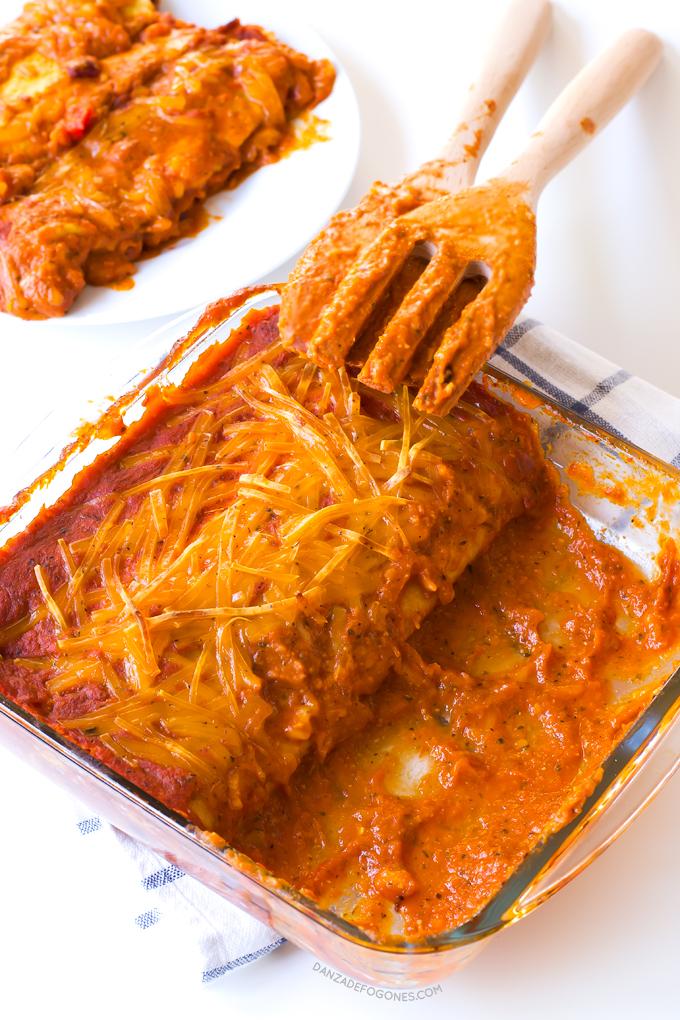 Enchiladas veganas | danzadefogones.com #danzadefogones