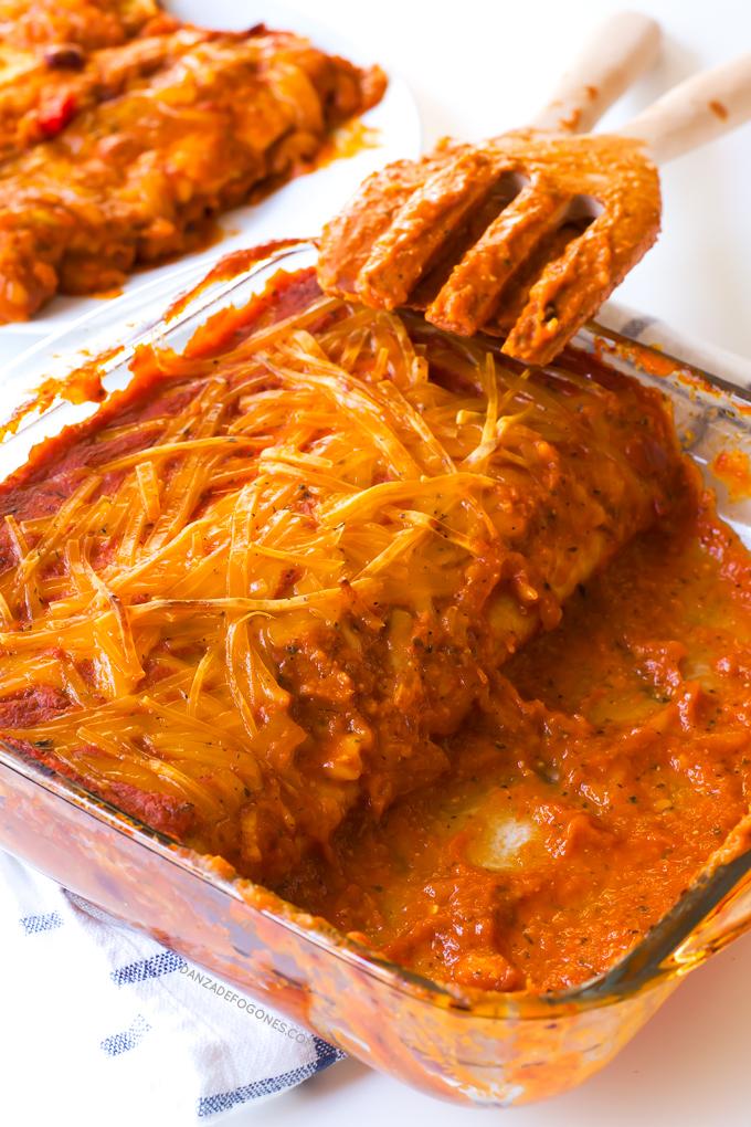 Enchiladas veganas | danzadefogones.com #danzadefogones
