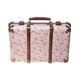 Lindsay Interiors - Lindsay Interiors Vintage Style Suitcase with Ditsy Rose Pattern, Ideal for Weddings