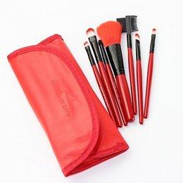 Newstarfactory - starfactory 7 Pcs of Professional Makeup Brush Set Red PU Bag with Special Gift
