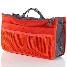 Rose Petals - ANDI ROSE Portable Bag Comestic Makeup Travel Handbag Purse Organizer Insert Pockets (orange)