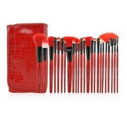 TKY - TKY Brand Red 24PCS Cosmetic Makeup Brush Set with Pouch Bag Case Makeup Brush Kits Professional Beauty Tool for Women ZZP-S