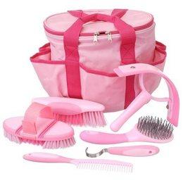 DUCK - Tough-1 Great Grips 6-Piece Brush Set with Bag Pink/Light Pink