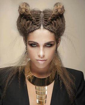 Peinado afro tendencia diseño trenzas