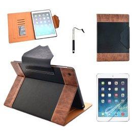 Costyle - Costyle PU Leather Luxury Magnetic Smart Notebook Case Cover With Credit Card Holder /Mini Photo Showcase For iPad Air 5 5G 5TH , Support Auto Sleep/Wake+Free 2pcs Screen Protector+Touch Pen Stylus (Black)