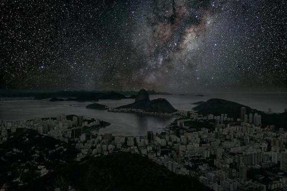 Cielo de Rio de Janeiro sin contaminación lumínica ni atmosferica
