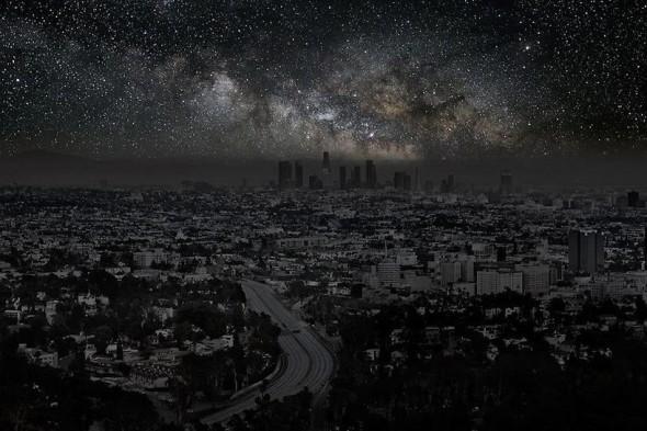 Cielo de Los ángeles sin contaminación lumínica ni atmosferica