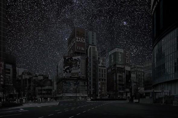 Cielo de Tokio sin contaminación lumínica ni atmosferica