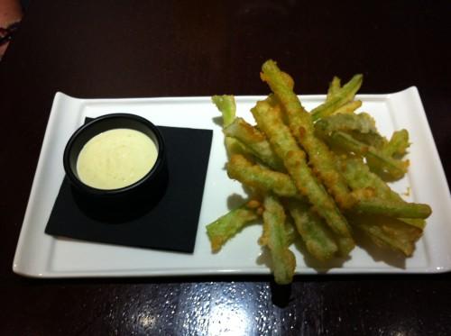 Tempura de borraja navarra con mayonesa de wasabi