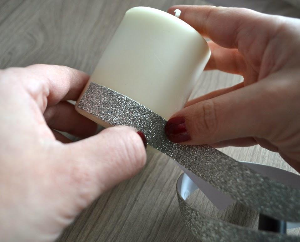 decorar velas con purpurina