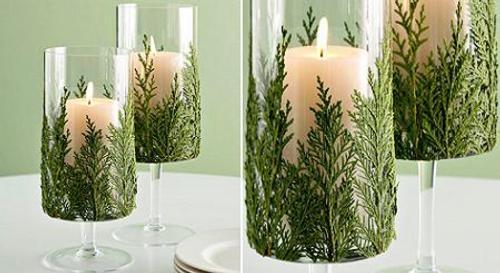 Decorar velas con ramas