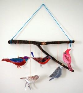 Móvil de pájaros de aluminio_1