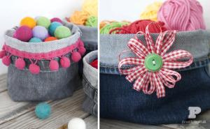 canastas faciles hechas con jeans