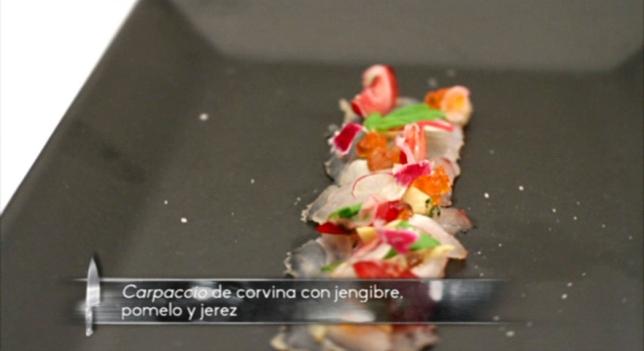 receta Carpaccio de corvina con jengibre y pomelo