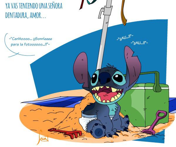 Con tantos dientes, me recuerdas a Stitch.