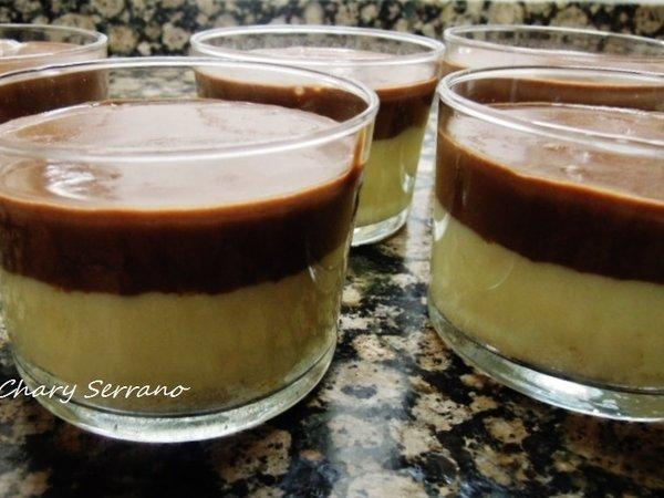 VASITOS DE CREMA DE VAINILLA Y CHOCOLATE