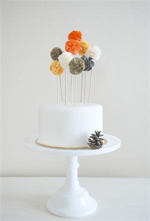 boda figura pastel pompones tela cake toppers