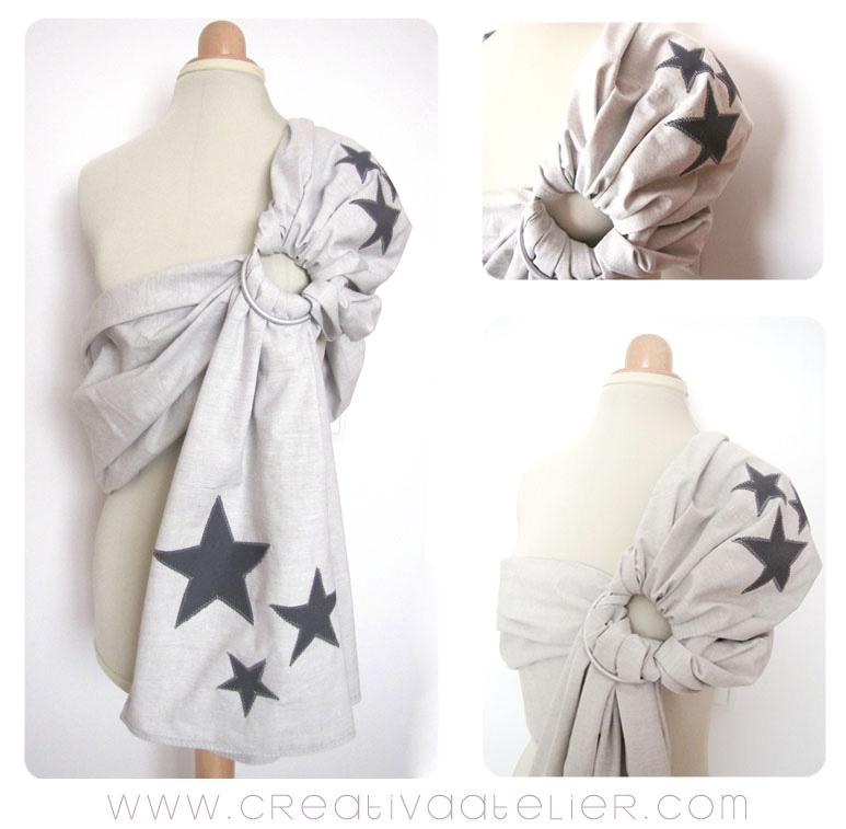 Bandolera estrellas2 Cómo hacer un a bandolera portabebés DIY 