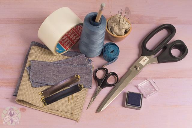 materiales cartera de tela pángala