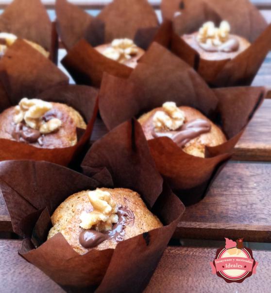 muffins nutella y nueces 1