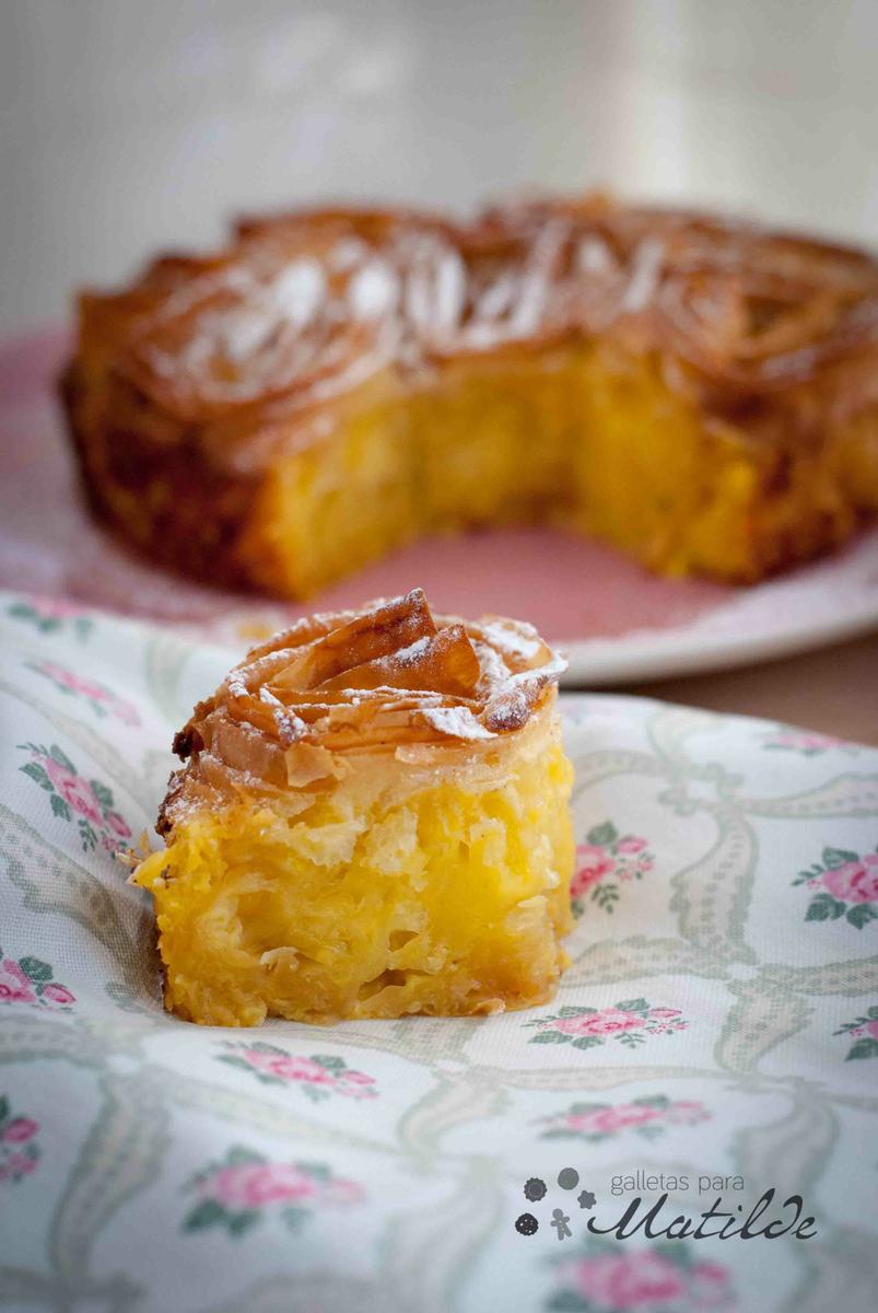 Tarta rizada de leche, ruffled milk pie