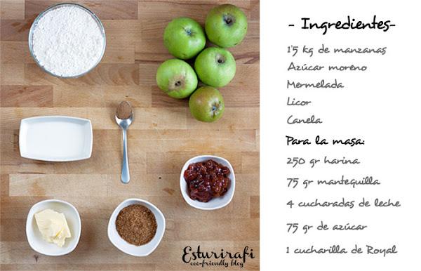 Para hacer la tarta de manzana necesitarás 1,5 kg de manzanas, azúcar para darle dulzor a la tarta (depende de la acidez de las manzanas), mermelada para decorar, licor y canela en polvo. Para la masa de la tarta necesitas: 250 gr de harina, 75 gr de mantequilla a temperatura ambiente, 4 cucharadas de leche, 75 gr de azúcar y 1 cucharilla de Royal.