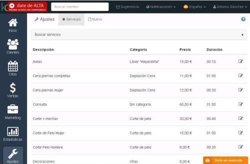 Demo servicios Koibox