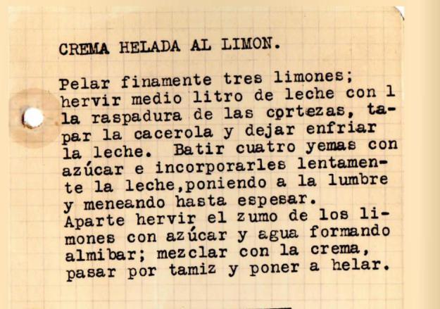 Receta de crema helada de limón de Tía Alia