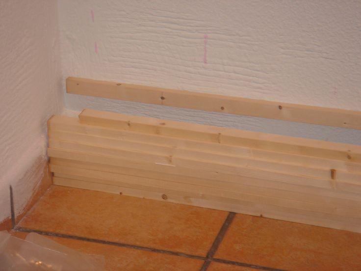 Colocación de los listones para crear una cámara aislante.