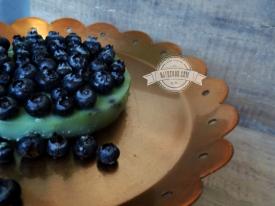 flan de blueberry