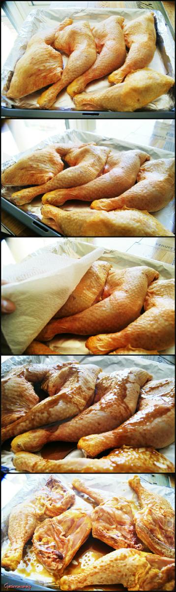 Pollo asado con miel y soja