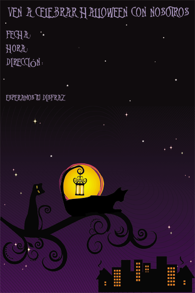 invitacion gatos halloween Fiesta de Halloween perfecta: 1. Las invitaciones