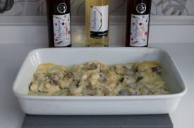 crema fría de puerros con tropezones de bacalao asado