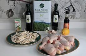 pollo asado al limón con salsa de champiñones