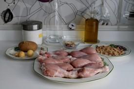 muslos de pollo en majado de azafrán