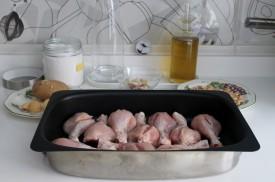 muslos de pollo en majado de azafrán