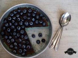 flan de blueberry