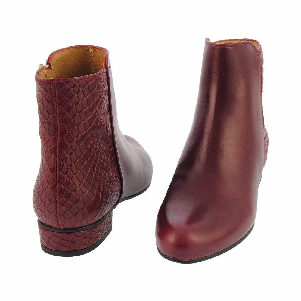 PAULA ALONSO - botines-planos-cremallera-piel-con-serpiente