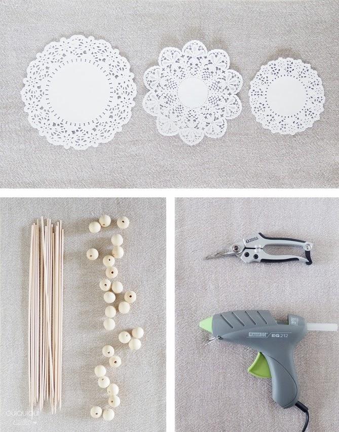 DIY arbolitos de blondas