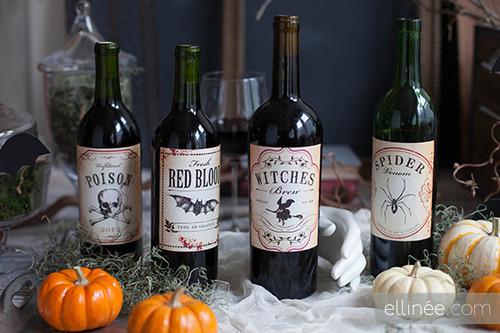 DIY Halloween - Etiquetas de vino descargables
