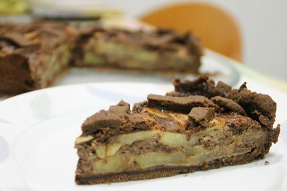 tarta de manzana y chocolate