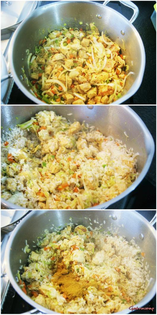 CREMOSO CON PAVO, FRUTAS Y CURRY