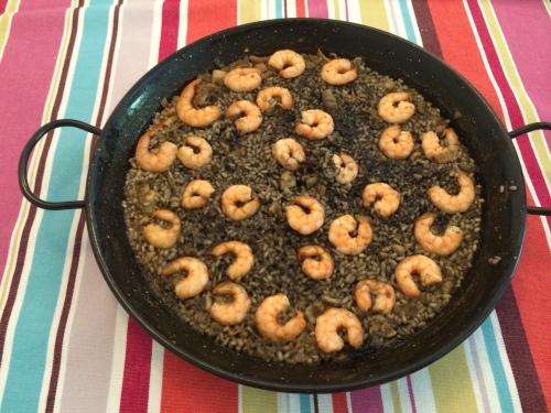 El arroz negro terminado