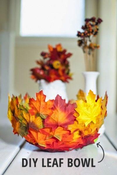 Cuenco hojas decoupage